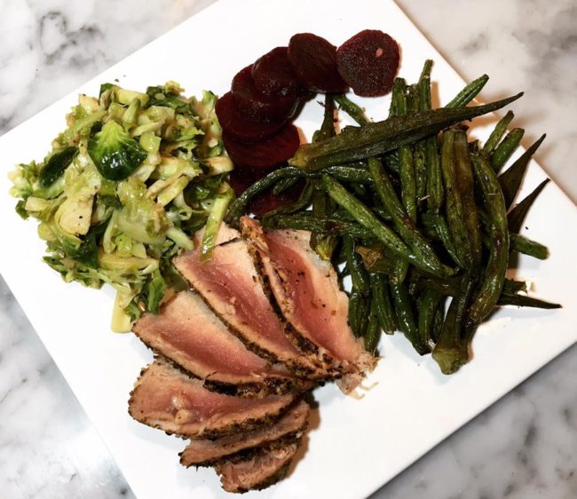 Grilled Ahi Tuna, Roasted Asparagus